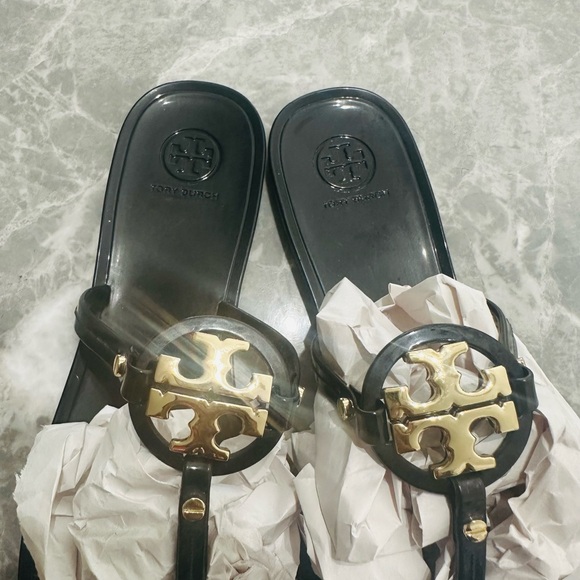 Tory Burch - Mini Miller Jelly Sandals - Black Size 10M - Never Worn - Picture 3 of 5